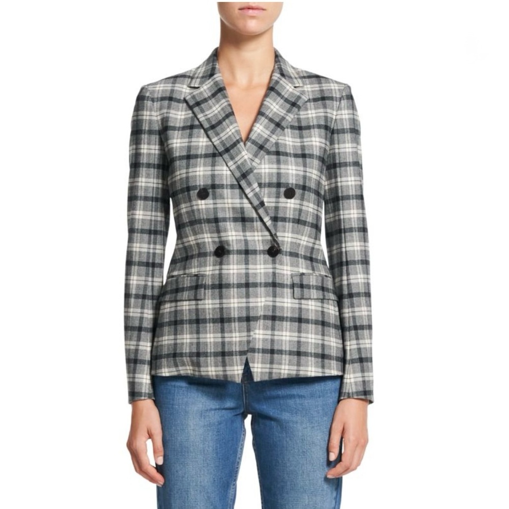 Theory Double-Breasted Angled Yukon Blazer – Size 2 – Virgin Wool Blend